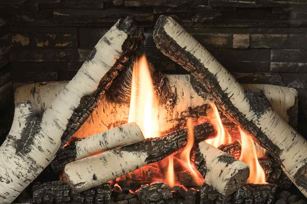 Valor H3 Gas Fireplace Insert Birch Logs