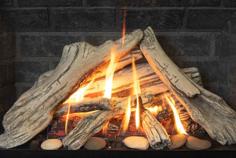 Valor H3 Gas Fireplace Insert Driftwood Logs