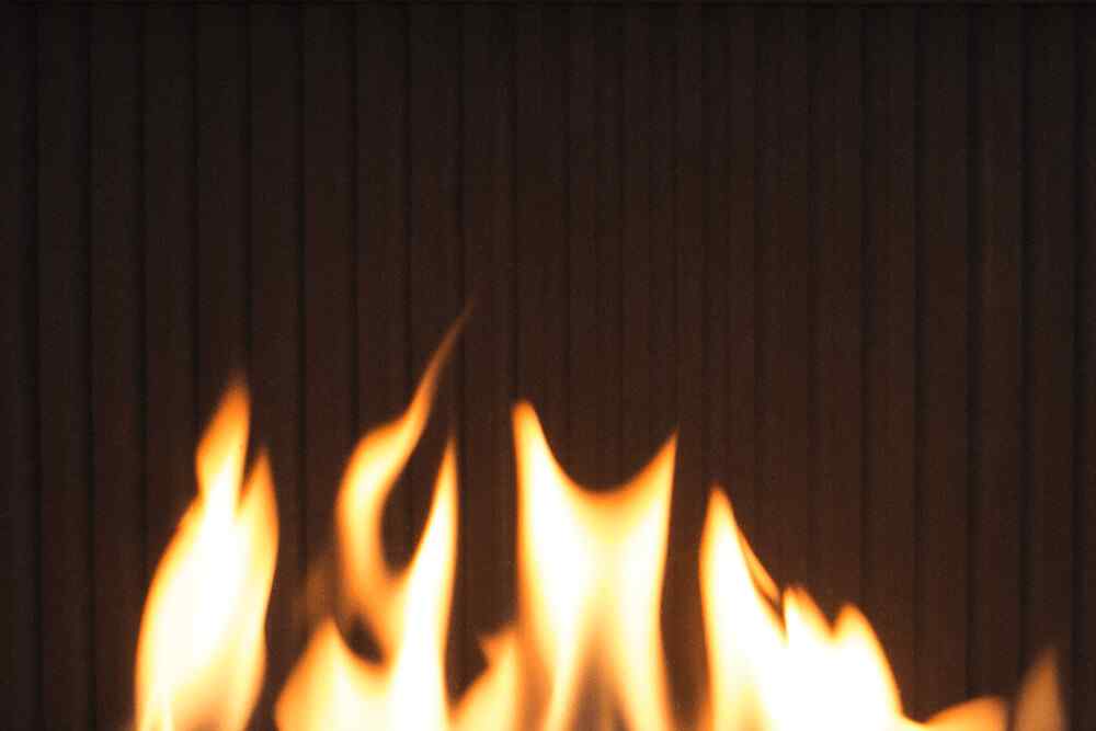 Gas Fireplace Fluted Black Liner