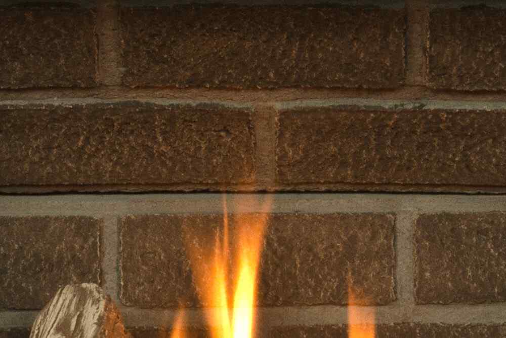 Portrait Gas Fireplace Red Brick Liner