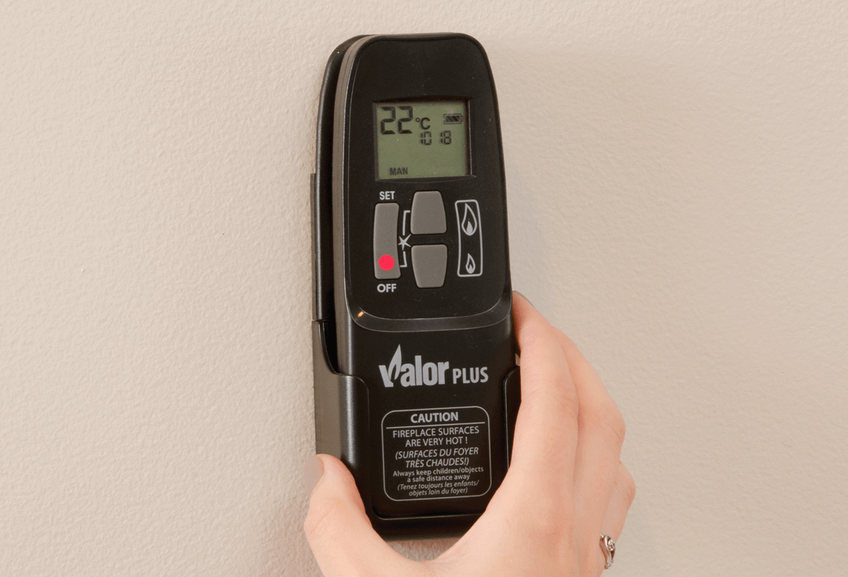 Remote and handset location/set temperatures for your Valor gas fireplace