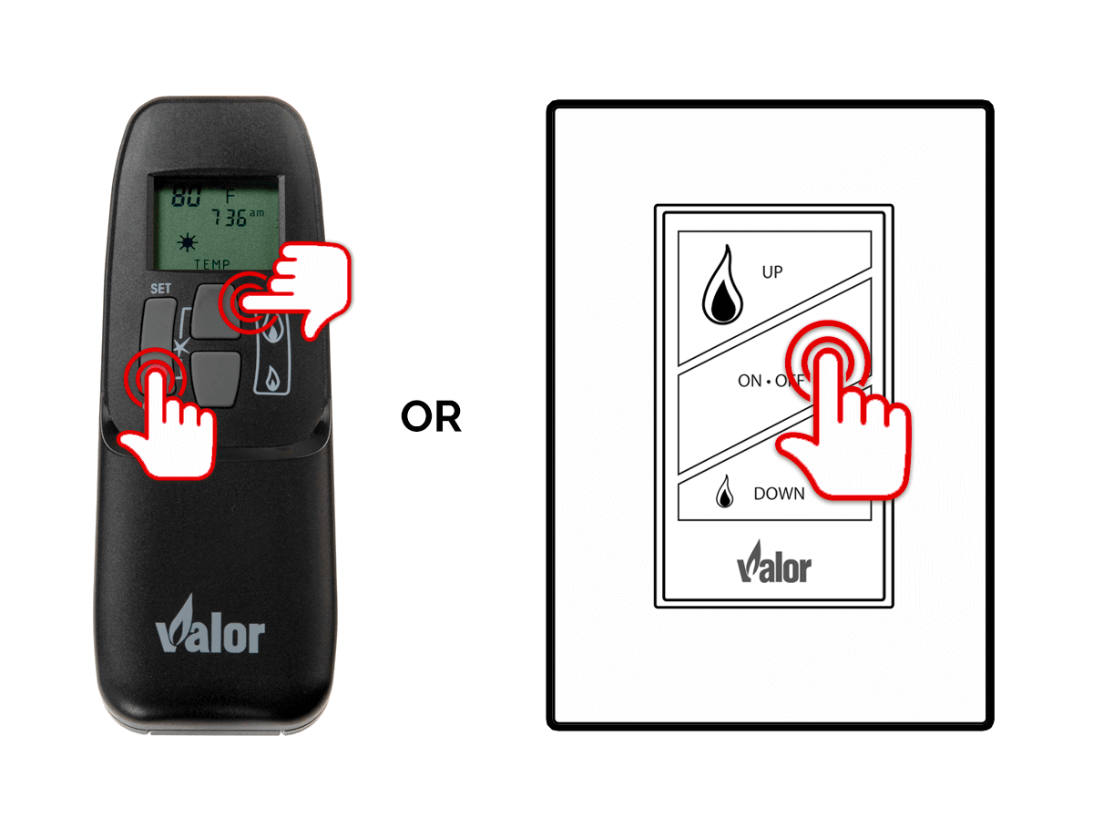 Turning your Valor gas fireplace on and off