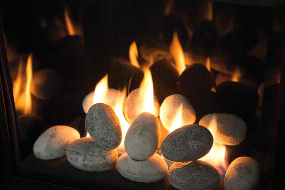 Portrait Gas Fireplace Rock Set