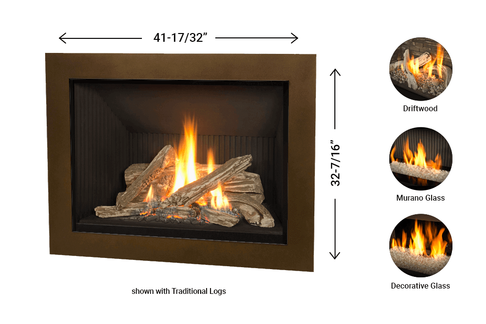 H5 Gas Fireplace - 1140 Four-Sided dimension