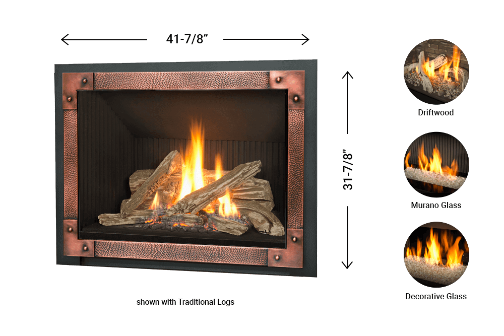  H5 Gas Fireplace - 1184 Edgemont Hammered dimension