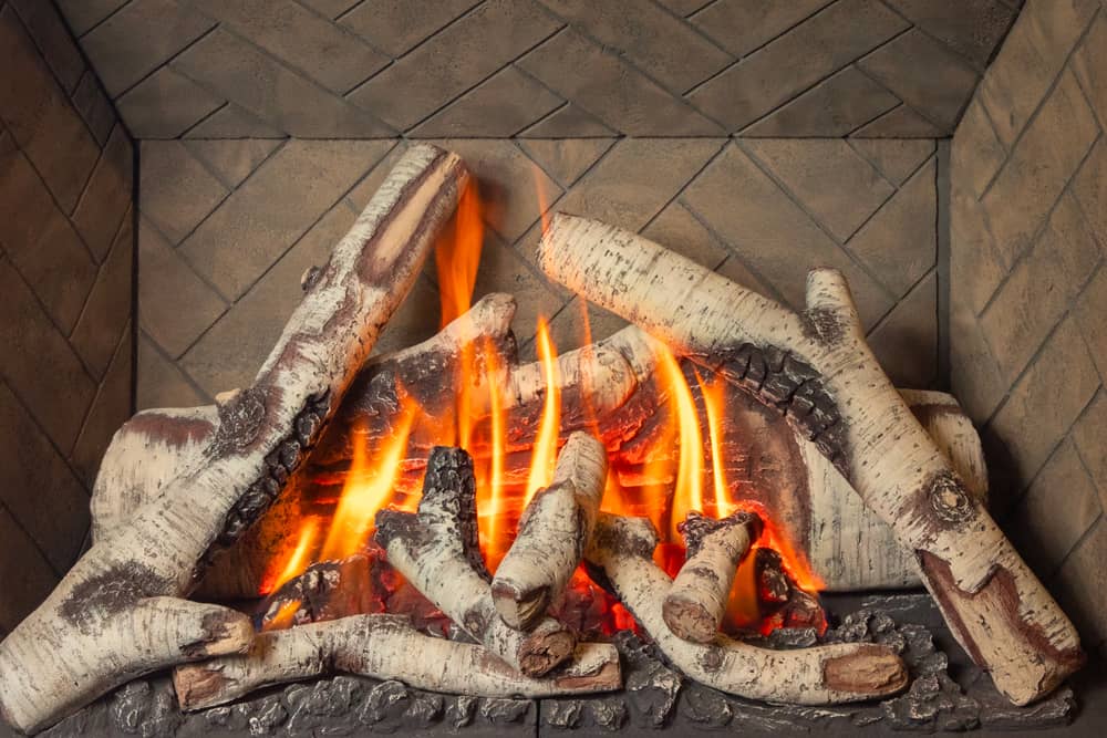 Valor H6 Gas Fireplace Birch Logs