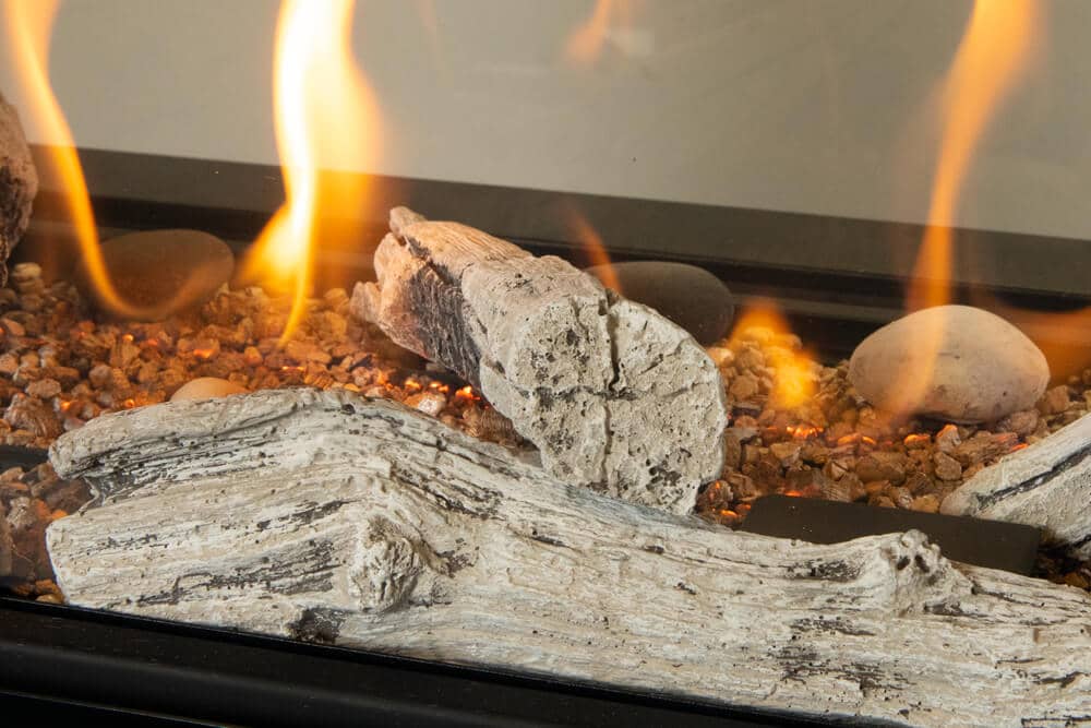 L1 See-Thru Gas Fireplace Driftwood