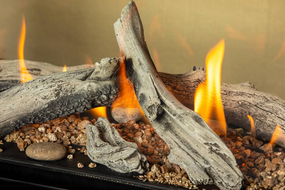 L1 See-Thru Gas Fireplace Driftwood