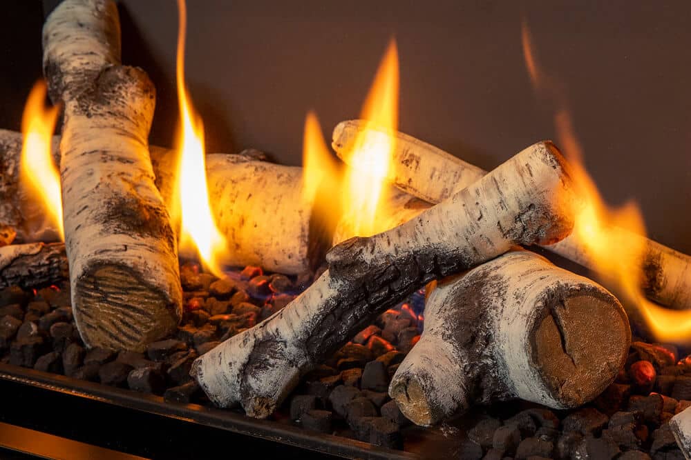 Valor LT1 Gas Fireplace Birch Logs