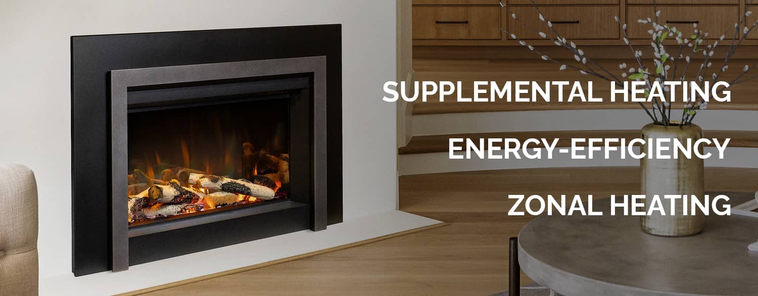 Electric fireplaces and heat pumps