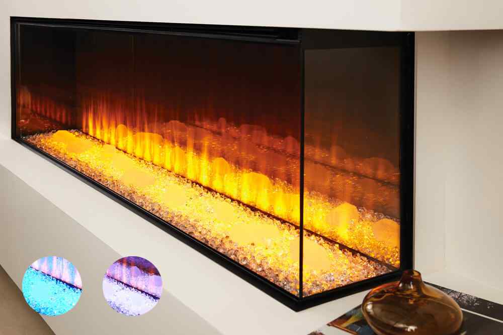 New Forest Electric Fireplace With Glass Fire Bed