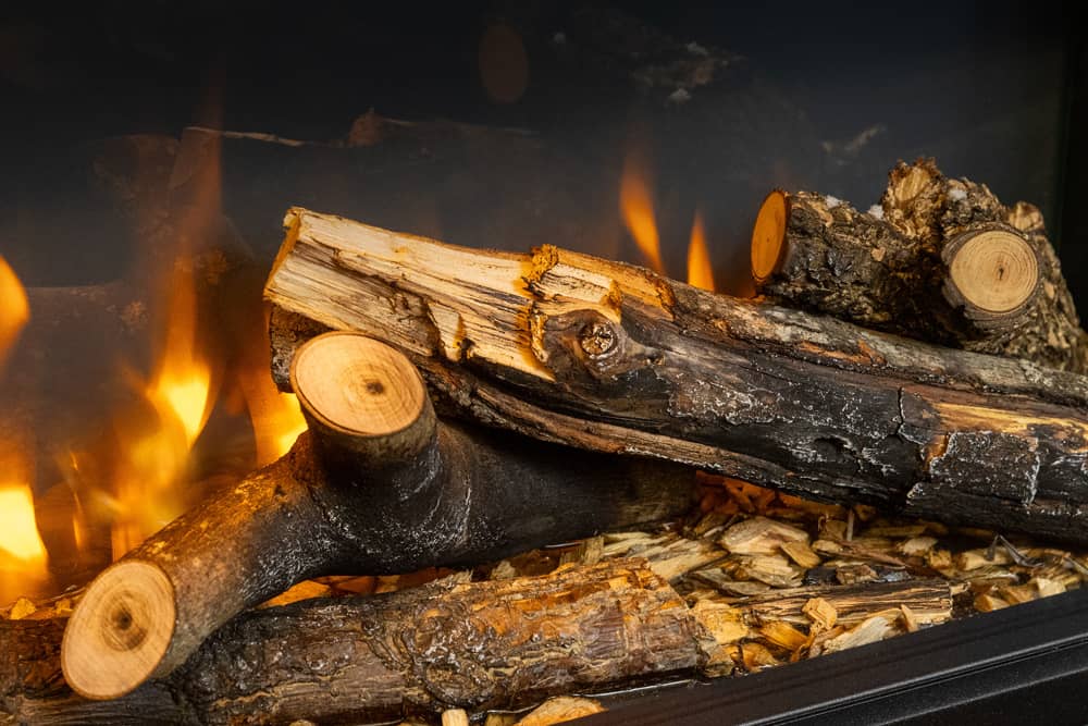 Valor Lex Electric Fireplace Real Wood Logs