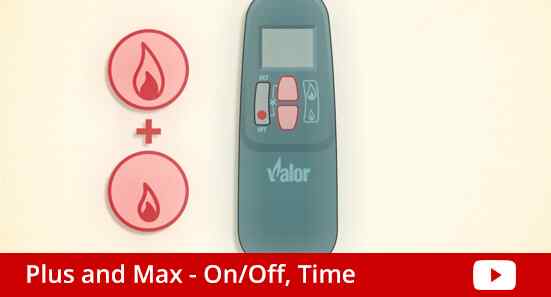 Valor Plus and Max Remote Controls On And Off Settings